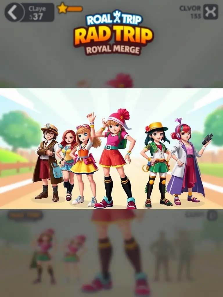A screenshot of the Road Trip: Royal Merge game featuring character customization options, allowing players to personalize their in-game avatar.